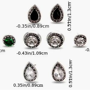 EARRINGS 5 Pair Shiny Faux